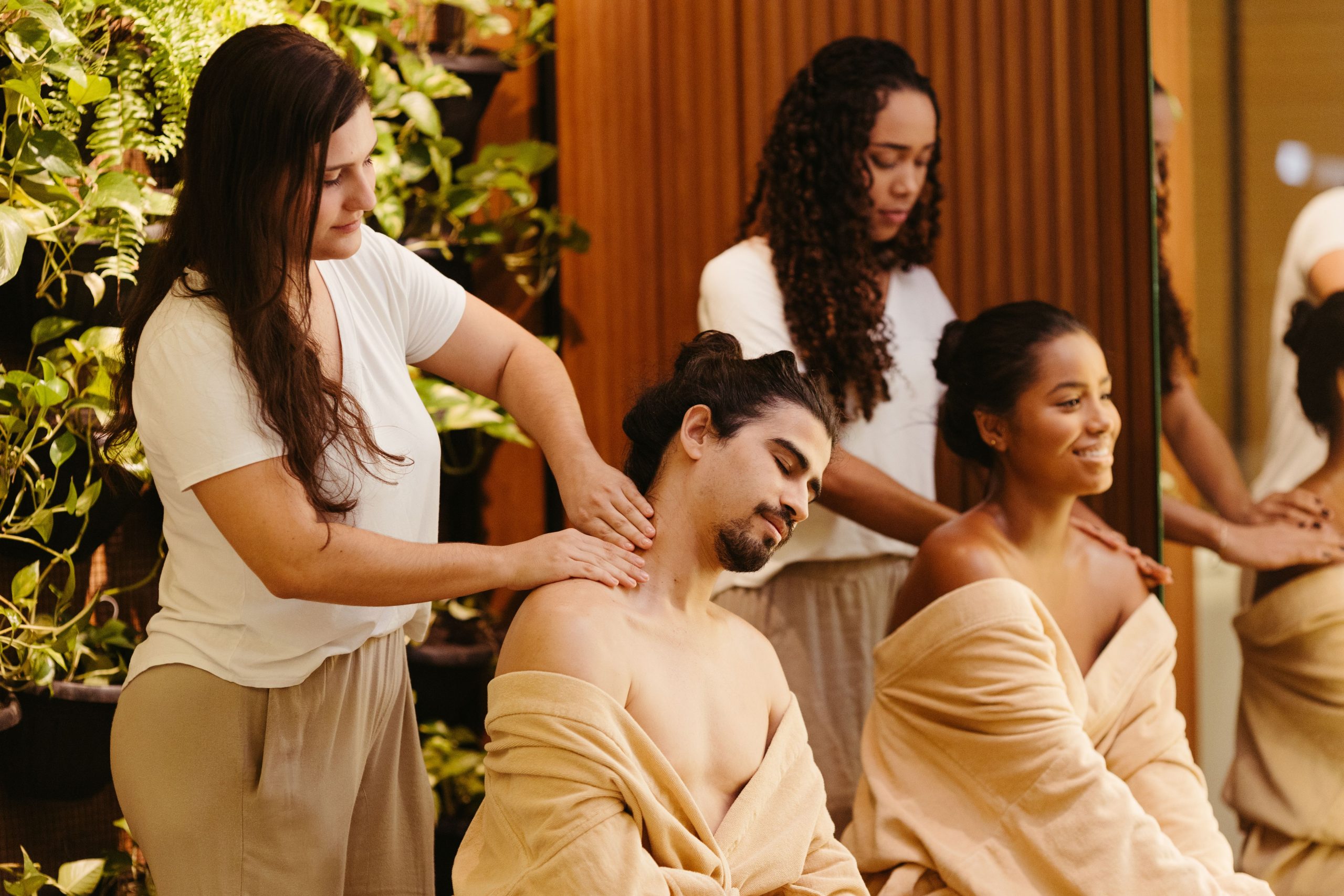 Clients spa massages bien-etre verdure